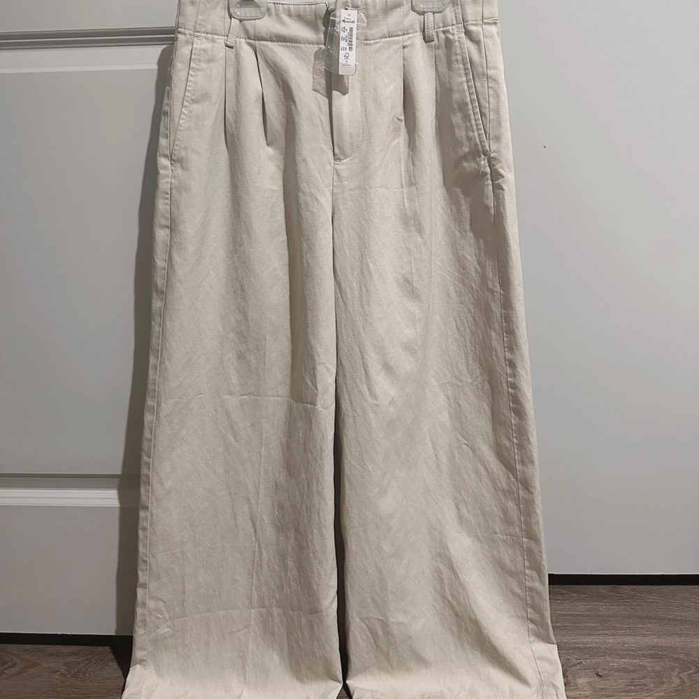 NWT Madewell Khaki Harlow Wide-Leg Pants Size 2 Petite